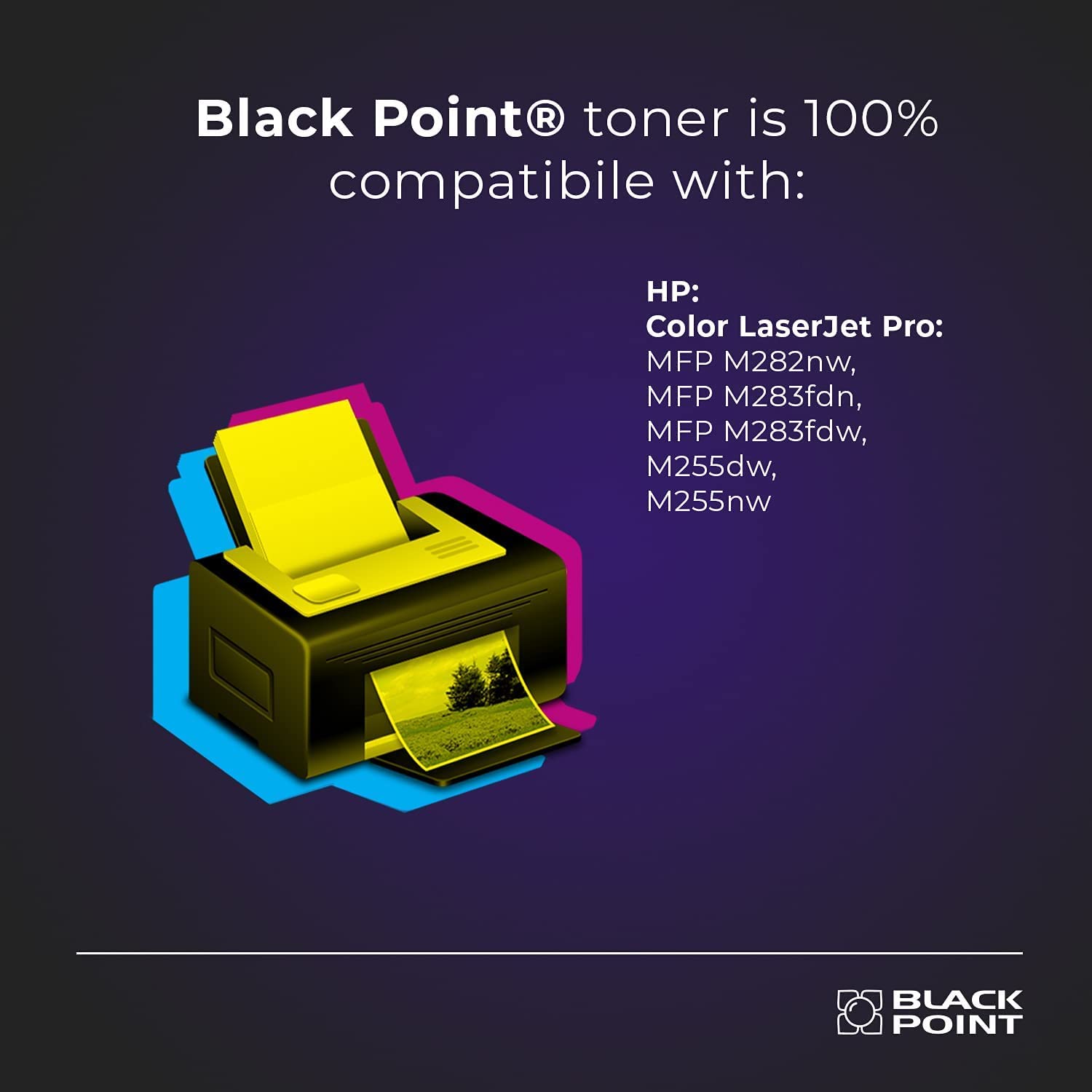 BLACK POINT Lot de 4 Toners (avec Puce) 207X 207A (W2210A W2211A W2212A W2213A) pour HP Color LaserJet Pro MFP M283fdw LaserJet Pro MFP M282nw HP LaserJet Pro M255dw LaserJet M255nw M283fdn M282 M283
