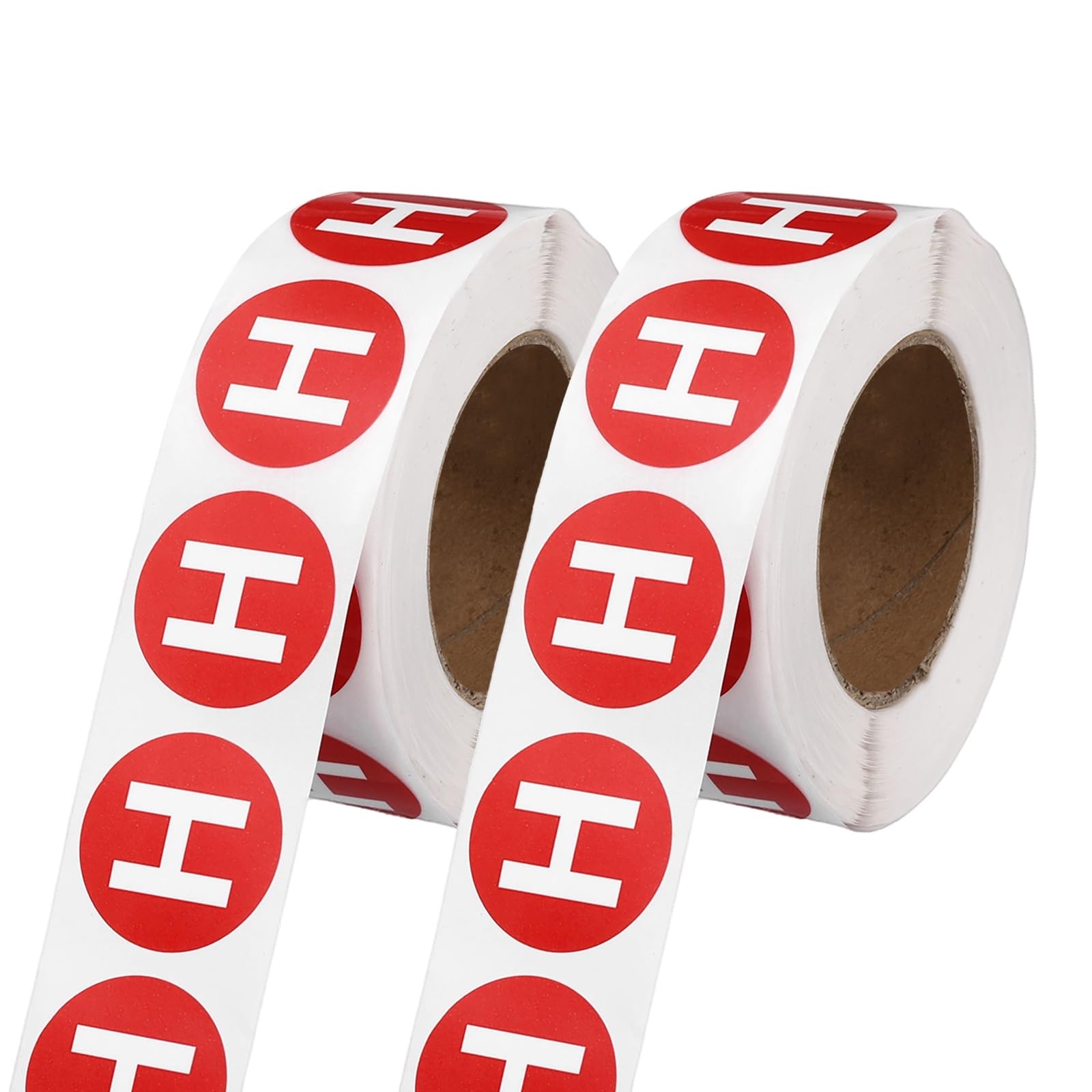 PATIKIL 1" Letter Stickers, 1200Pcs Alphabet Stickers Letter H Round Labels Small Vinyl Self Adhesive Label Circle Decals 2 Roll Capital Initial for Office Home Organize Inventory, Red