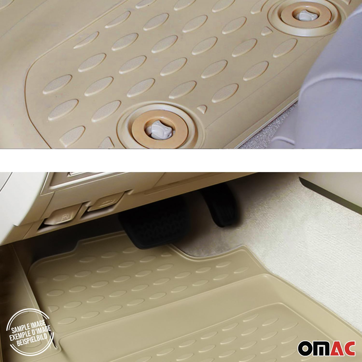 OMAC Dywaniki Gumowe Dywaniki Pasujące do Audi Q7 4LB 2006-2015 TPE Dywaniki Samochodowe Beżowy 4X