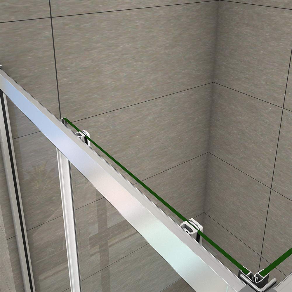 900x760mm Quadrant Shower Enclosure Framed Walk In Double Sliding Glass Door Screen With Tray Waste Left Entry