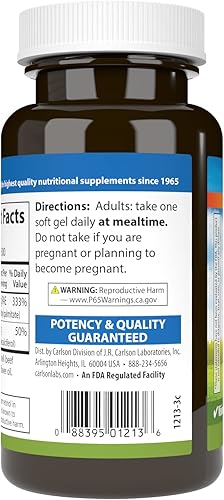 Miniatura 3 de Carlson - A y D, 10000 UI (3000 mcg RAE) Vitamina A, 400 UI (10 mcg) Vitamina D3, Apoyo a la Visión, Salud de la Piel, 300 Geles Suaves