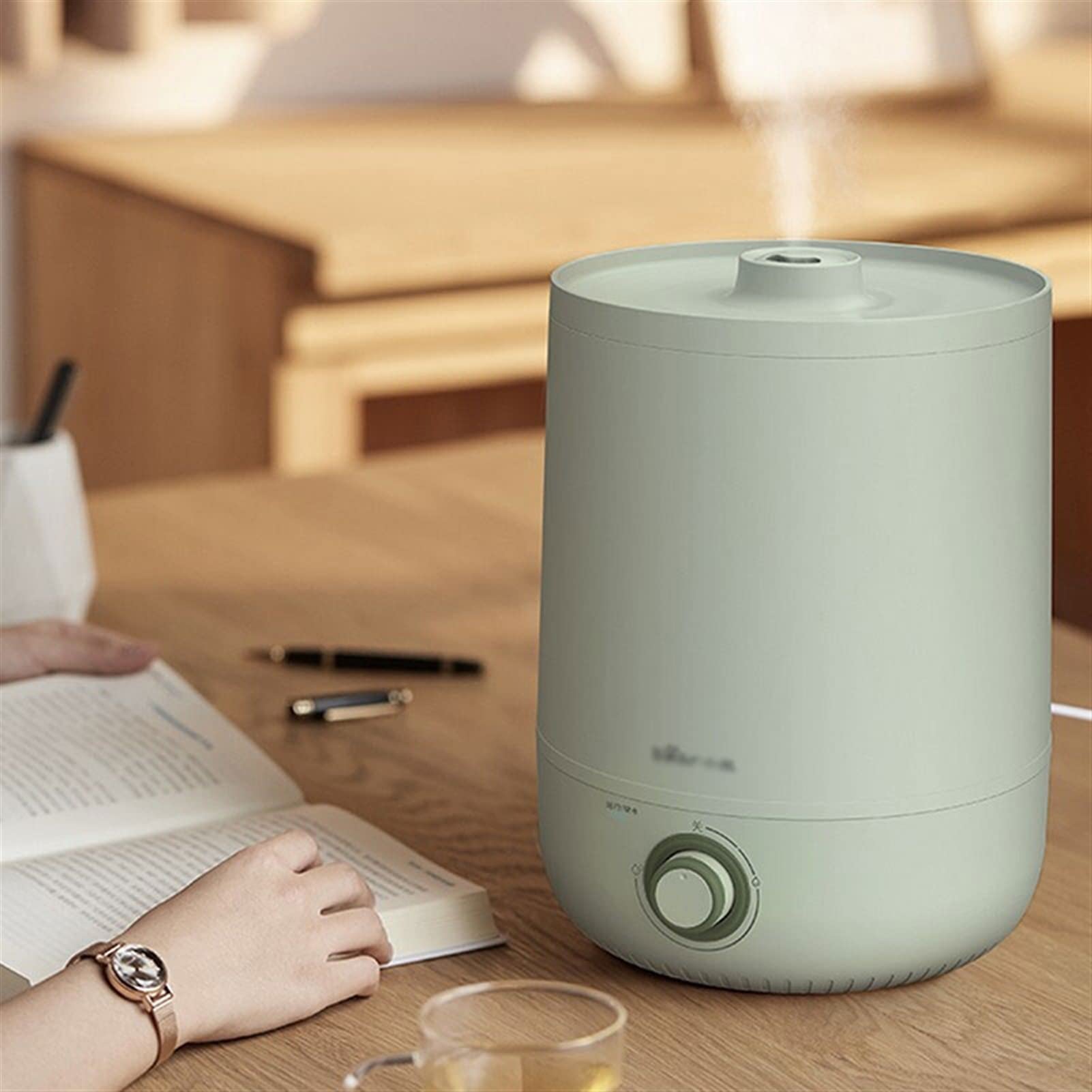 purificador de aire y humidificador 4.5L de humidificador de gran capacidad, apagado automático, humidificador de escritorio Top de relleno de aceite Difusores de aceite Humidificadores tranquilos for