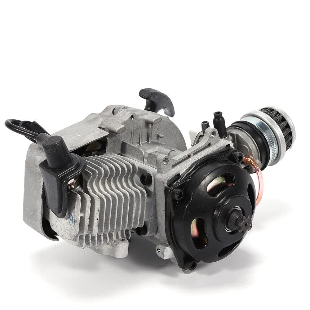 Moteur Pocket Bike 49cc, 2 Temps Pullstart Engine Motor Kit, Mini Dirt Bike Avec Filtre à Air Carburateur, pour Pocket ATV, Scooter