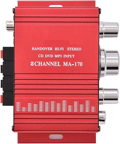 Amplificador de audio, 12 V de doble canal mini amplificador de audio portátil de alimentación HiFi estéreo amplificador de potencia audio digital