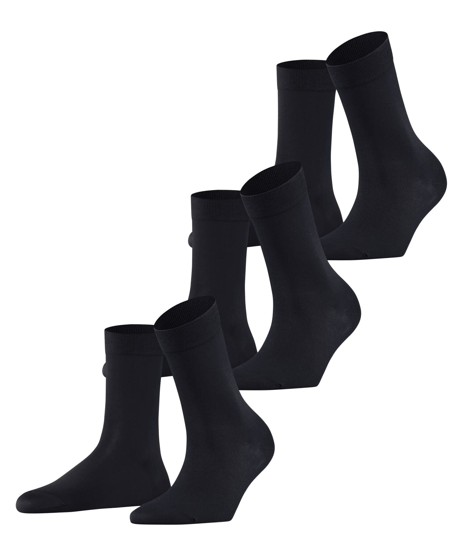 Falke Women's Blue Dark Navy 6370 Cotton Touch Multipack W So Thin Plain 3 Pairs Socks, 2.5-5