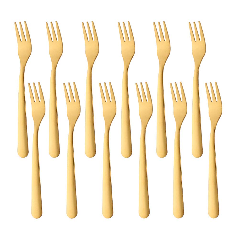 BUY&USE 5.5-Inch Oyster Fork Salad Pastry Fork Stainless Steel Small Pastry Fork Set of 12