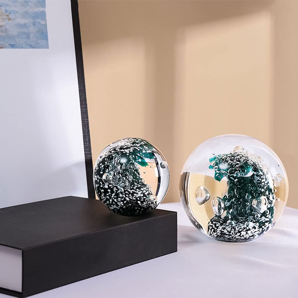 Kryształowa kula nowoczesna kreatywna fala oceaniczna kryształowa bombka ozdoby winiarska szafka do salonu szafka TV biuro dom dekoracja pulpitu Lensball fotografia