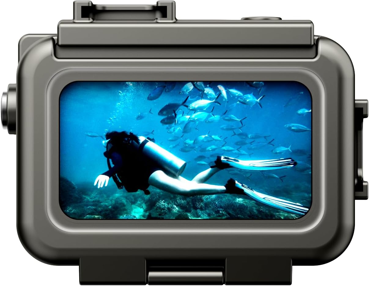Waterproof Housing Case for Action 4/5 Pro, 60M Underwater Depth, Aluminum Alloy Construction, Dual Cold Shoe Design (YH-SF15004)
