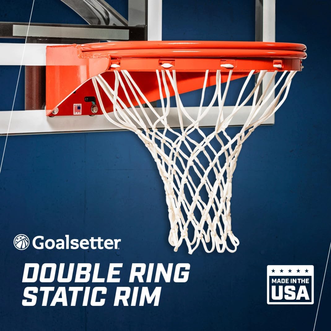 Goalsetter Double Ring Static Basketball Rim Includes Mounting Hardware and Nylon Net,Orange