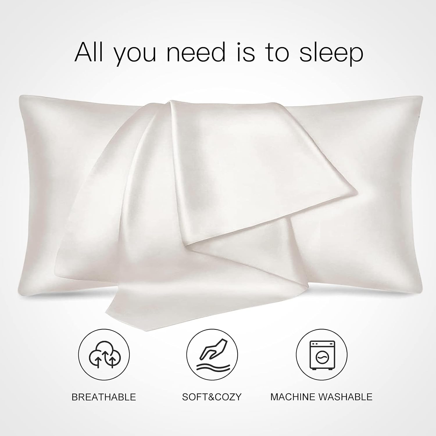 white silk pillowcase king