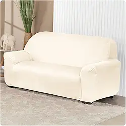 Capa de Sofá 3 Lugares com Elástico Agarradinha em Tecido Malha Gel Cores Diversas (Palha)