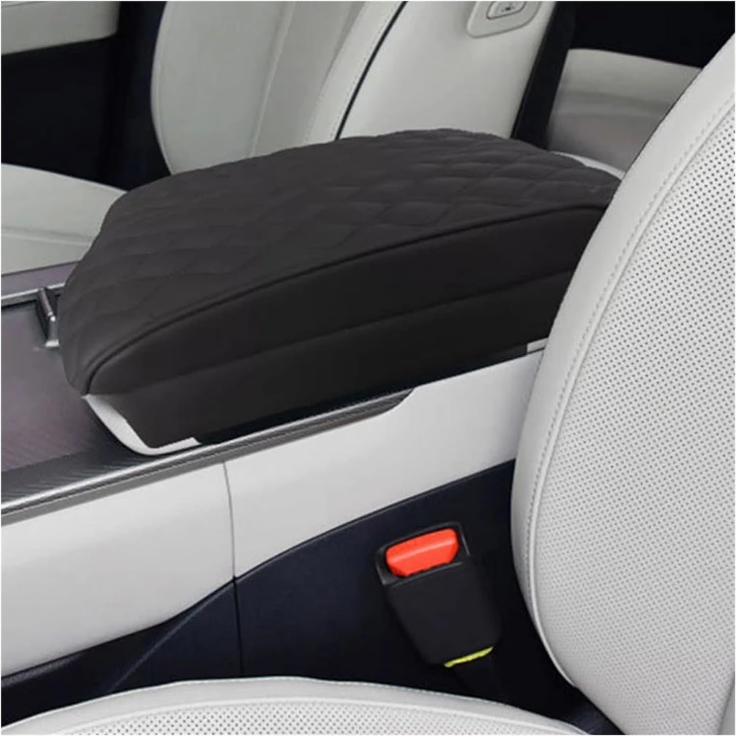 Center Console Cover PU Leather Center Console Arm Rest Cushion Armrest Mat Armrests Box Cover Fit for Palisade 2019-2022 Middle Console Cover Lid(Black)