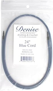 Denise Interchangeable Knit and Crochet Long Cord, 24-Inch, Blue