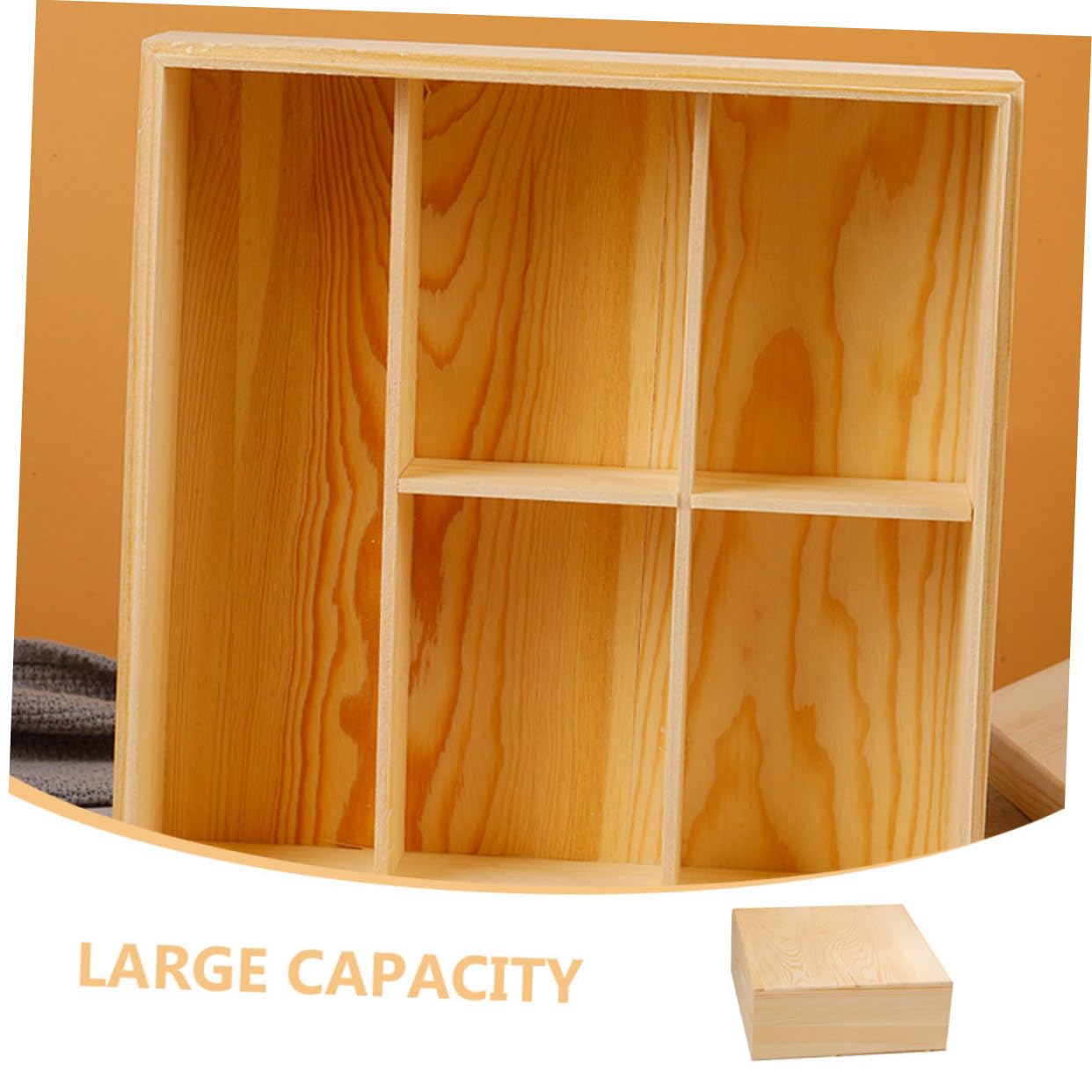 Caja Organizadora de Bolsitas de Té de Madera Beige para Hogar | Compartimentos para Sugar Packets y Tea Bags, Uso en Office Kitchen, Fácil de Llevar