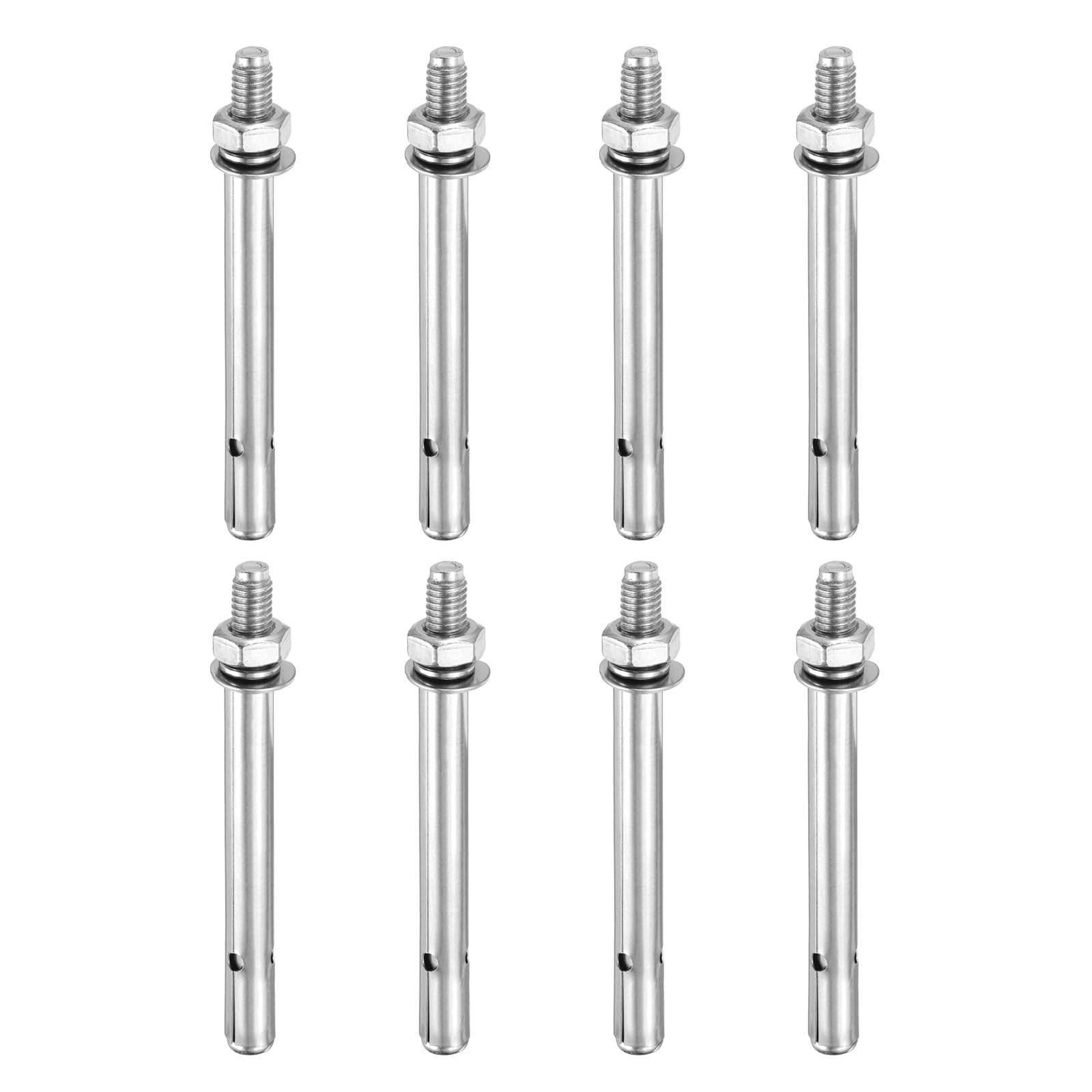 PATIKIL M8x80mm Expansion Bolts, 8 Pcs Stainless Steel External Hex Expansion Screw Bolt Sleeve Anchors Fastener for Concrete Wall Brick — image 1