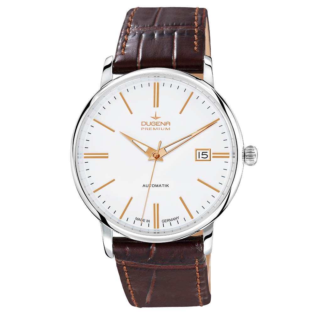 Dugena Herren Automatik-Armbanduhr, Saphirglas, Uhrwerk mit 24 Steinen, Festa Klassik