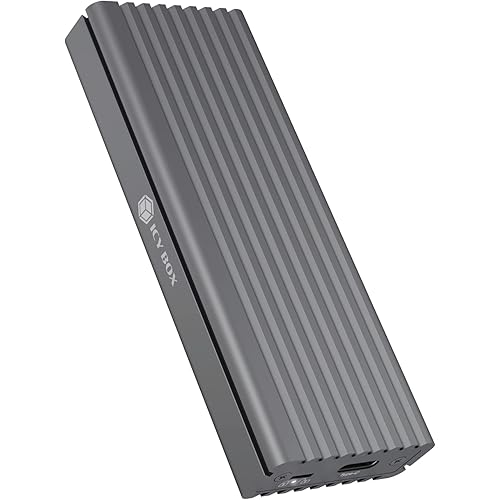 ICY BOX External Type-C Aluminium Enclosure with Innovative Heatsink Design for M.2 NVMe SSD with USB 3.1 (Gen 2) Data Transfer Speed (Grey)