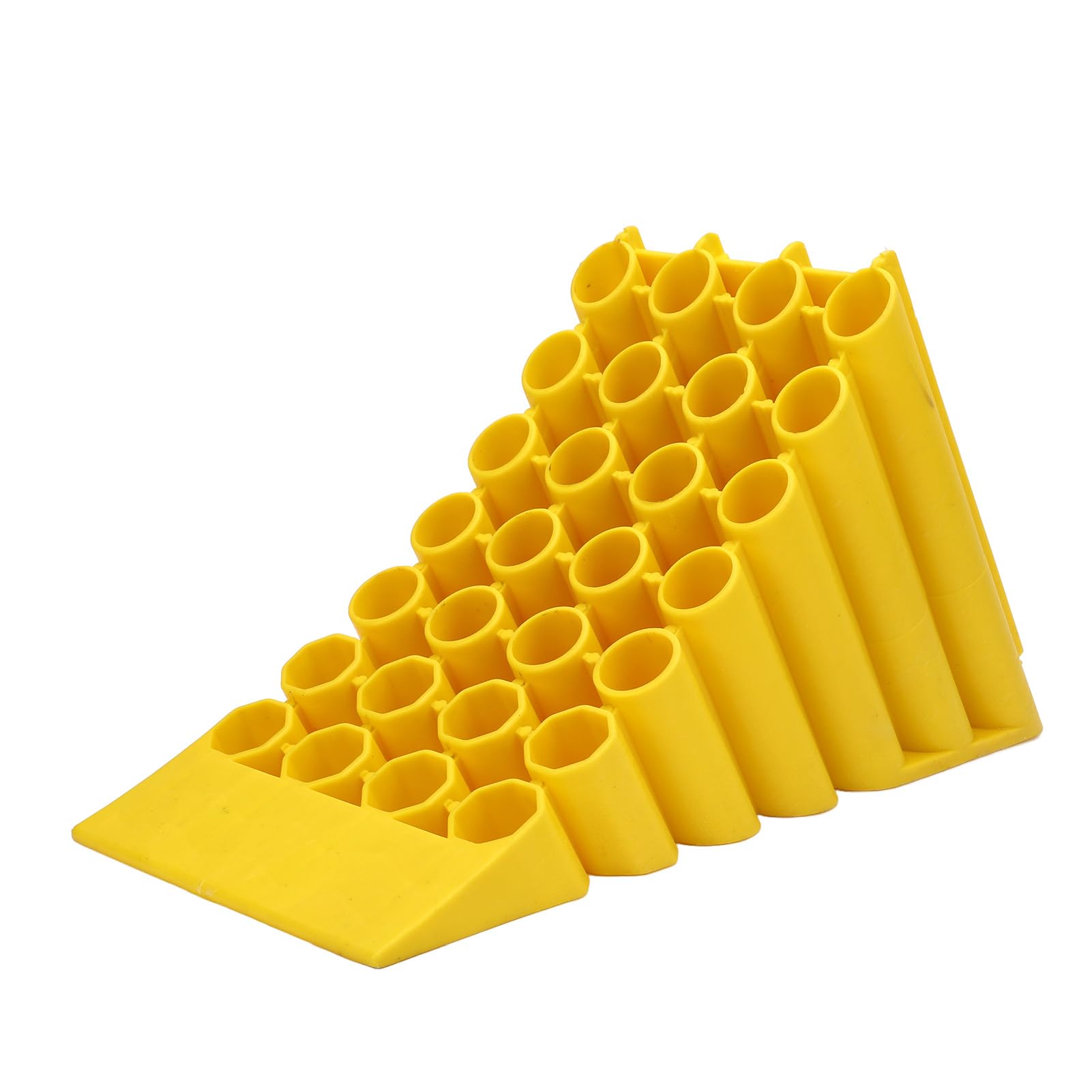 Generic 1-3 Tonowy Klin Pod Koło o Dużej Wytrzymałości Antypoślizgowy do Samochodu RV Ciężarówka ATV, Stabilny Blok Zatrzymujący oponę do Parkowania na Kempingu, 17,32x7,87x19,69 Cala