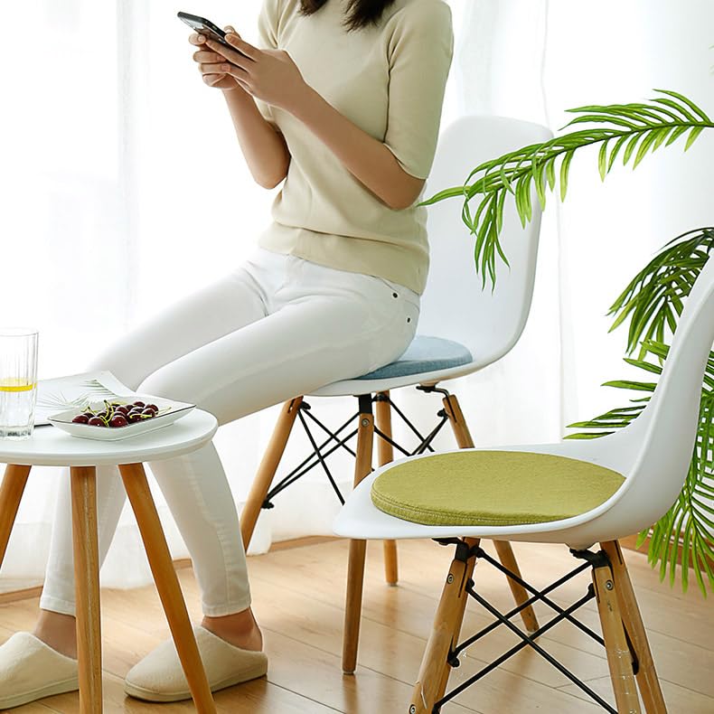 Cuscino Rotondo Per Sedia 30x30x8cm - Blu Marino - Morbido E Lavabile - Foto 5