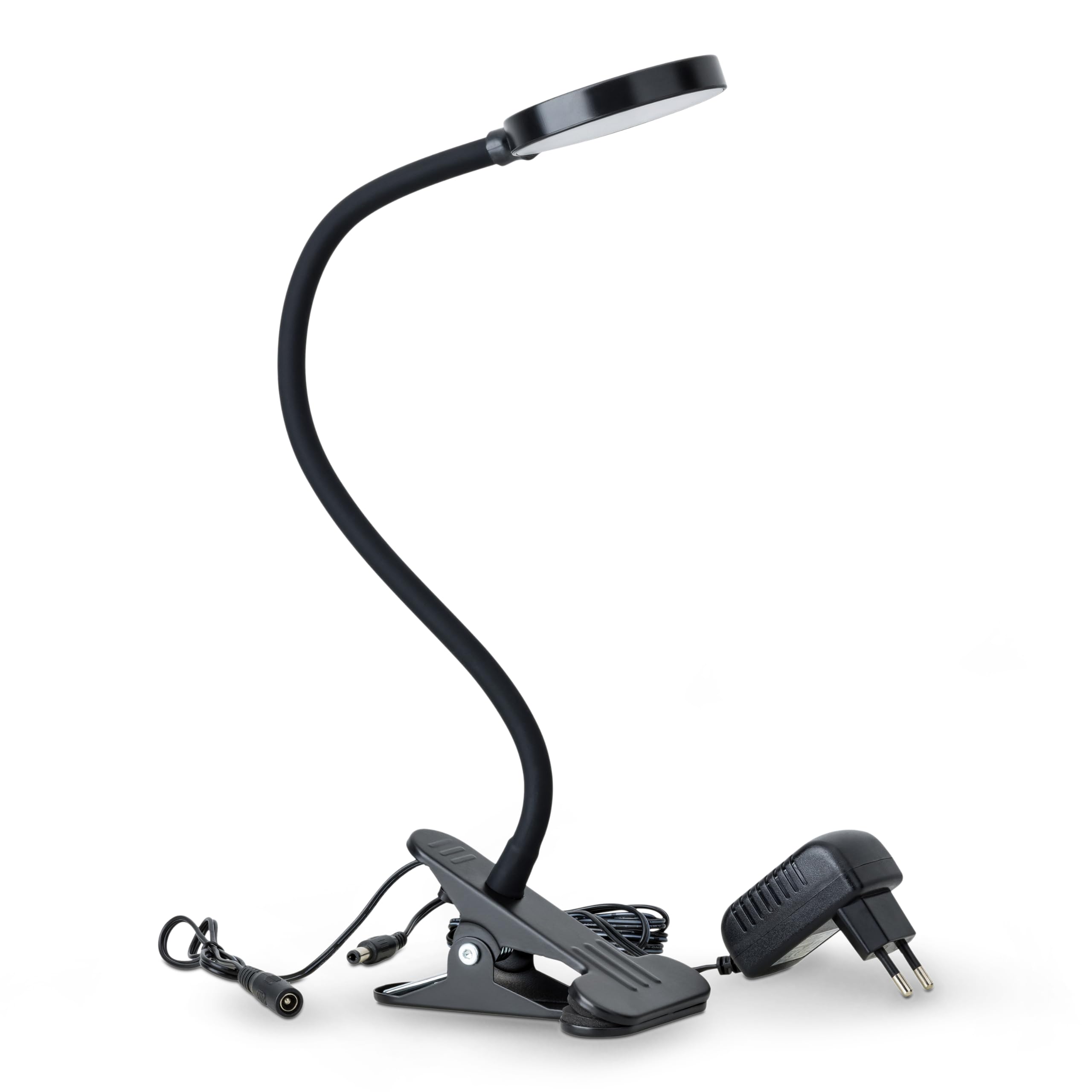 SEBSON LED Klemmlampe Bett 4W - dimmbare Leselampe mit schwenkbaren Leuchtkopf, neutralweiß 4000K 300lm - Schreibtischlampe mit Kabel und Stecker