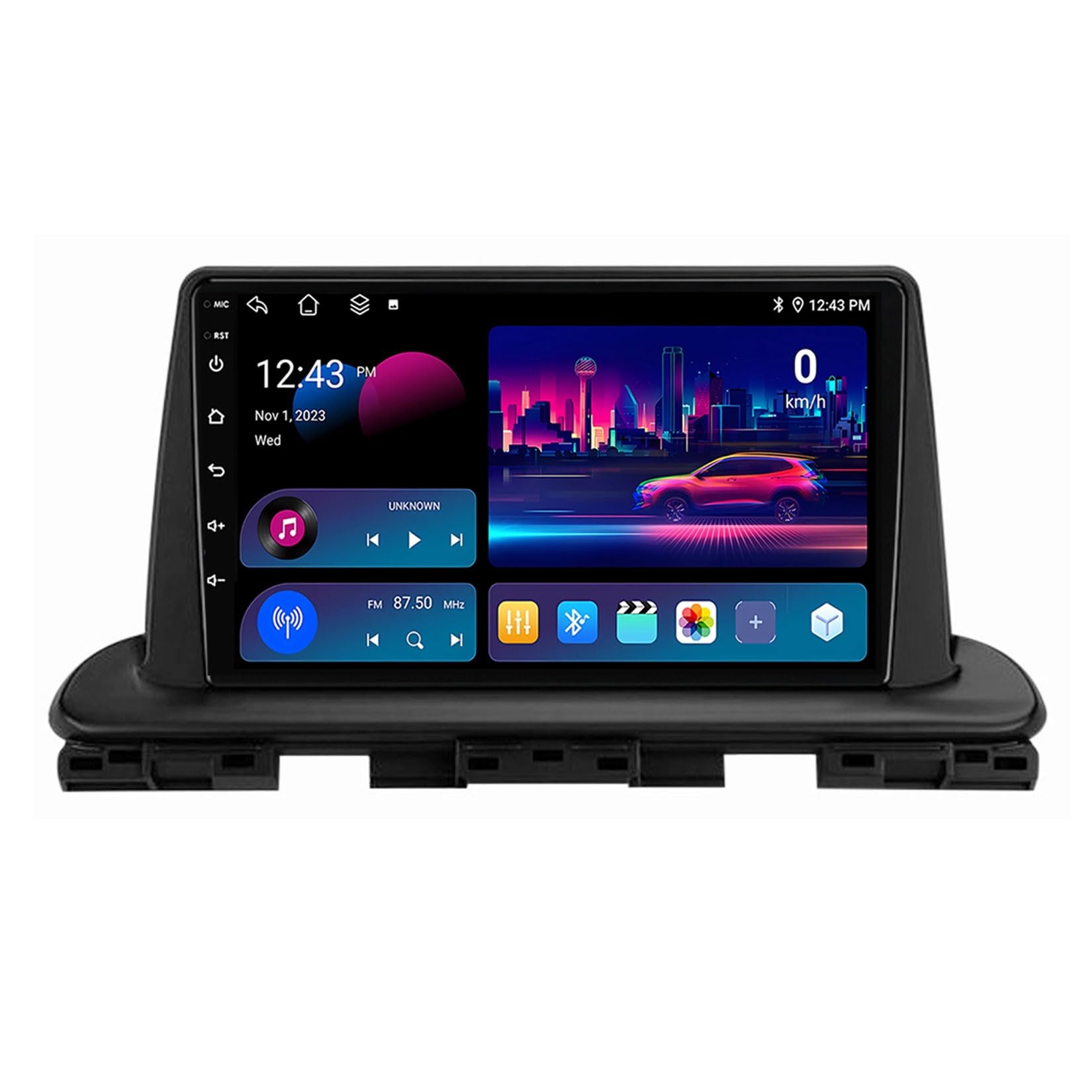 Android 14.0 radio samochodowe Bluetooth 2 Din Car Stereo odtwarzacz wideo dla Kia Cerato 4 IV 2018-2021 9-calowy ekran dotykowy odtwarzacz multimedialny z Bluetooth zestaw głośnomówiący funkcja WIFI
