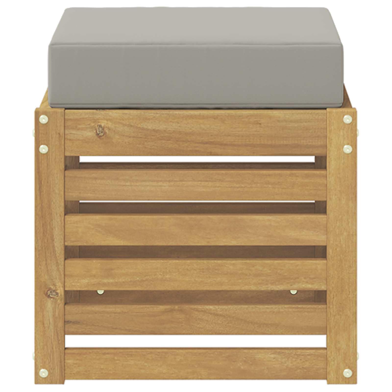 vidaXL Banco de Taburete Exterior con cojín Blanco 43 x 43 x 45 cm, Sofá Modular para el jardín, Banco Moderno afuera, Comodidad para el Patio, relajación veraniega