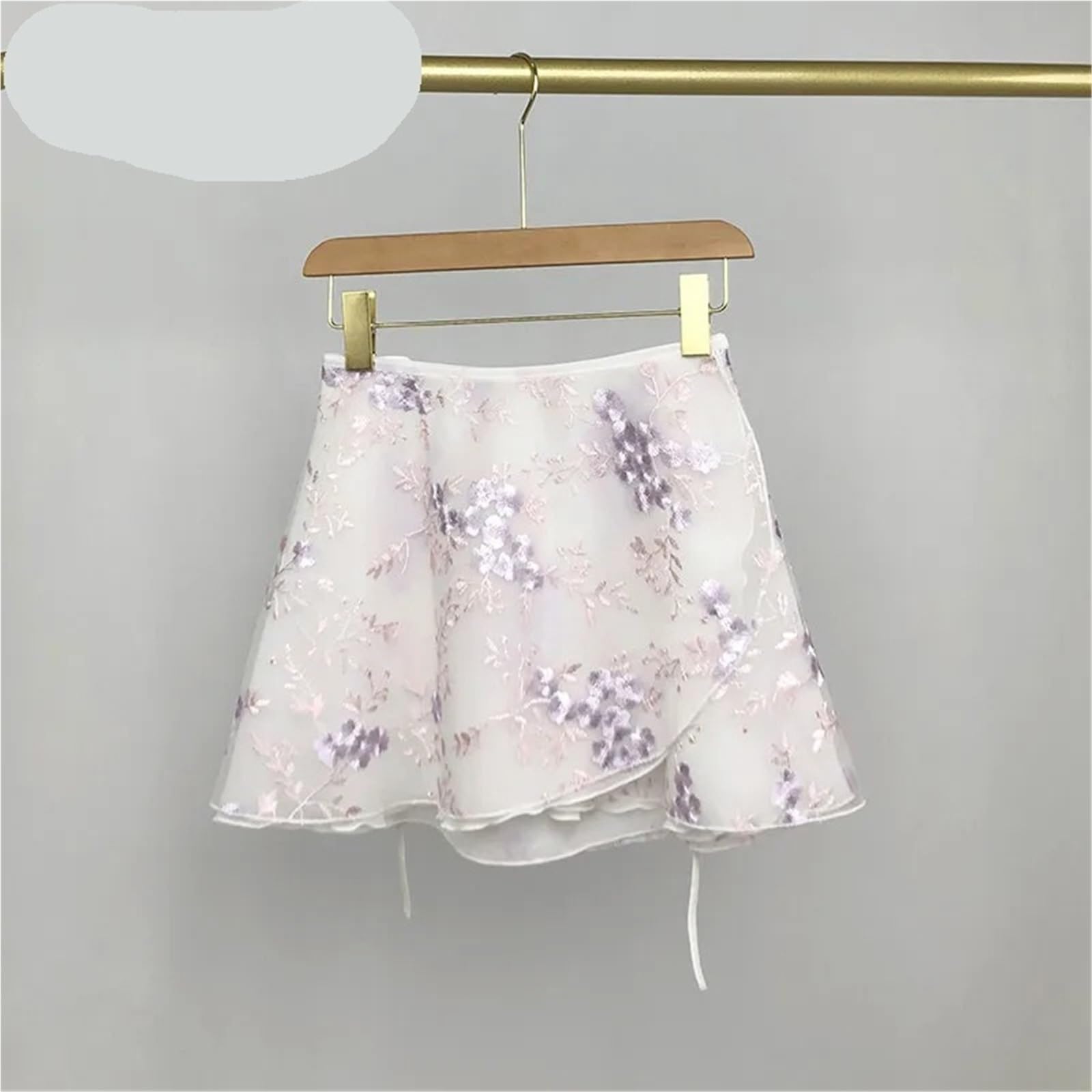 Jupe Courte de Ballet, Grande Fleur, Broderie Double Couche