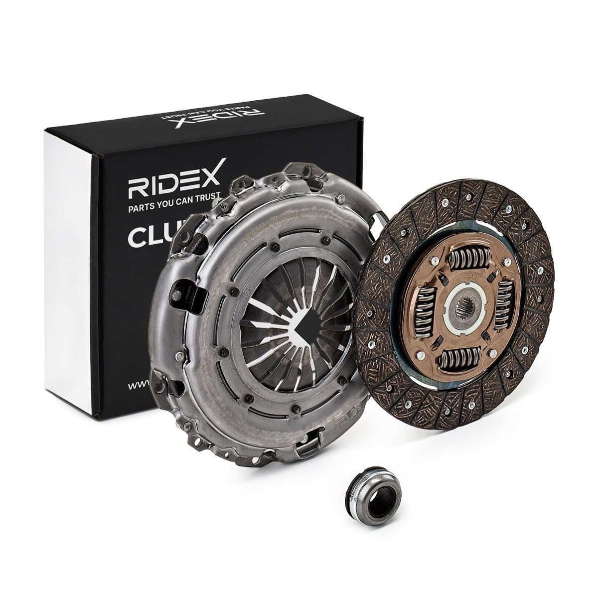 RIDEX 479C0004 Kit de embrague con placa de apriete de embrague con cojinete de desembrague con plato de embrague Compatible con CITROËN C4 II Hatchback NC