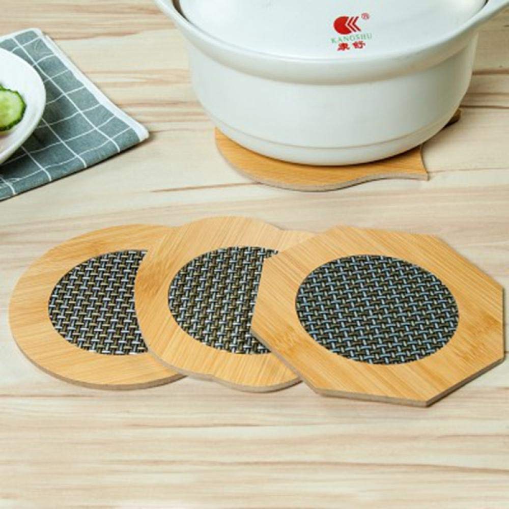Lklnkvl Round (3 Pieces) Placemats, Pads Creative Table Mats Coasters Insulation Bowl Casserole Plate Mats-Round(Round (3 Pieces))