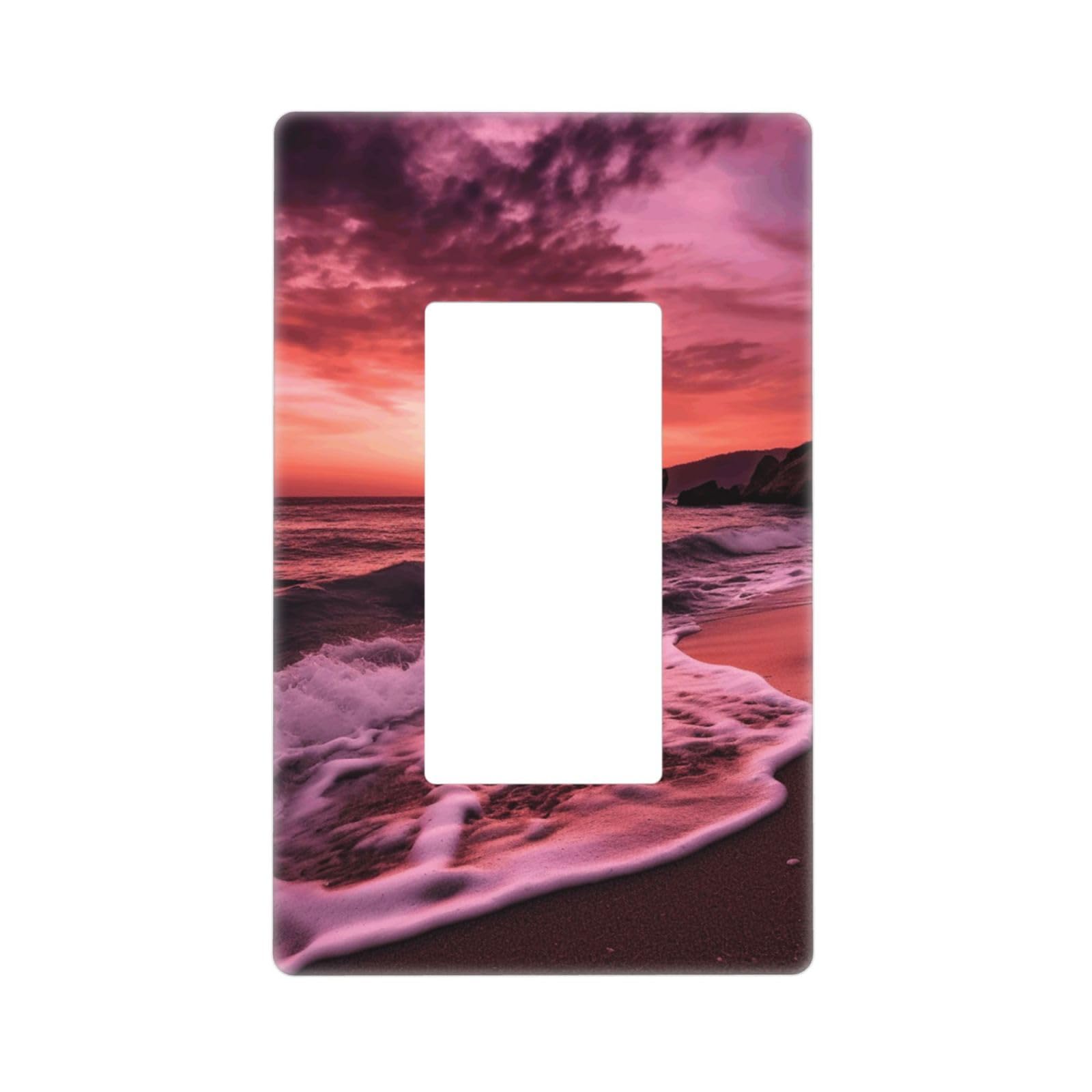 Beach Sunset Wall Plate Cover 1 Gang Light Switch Cover Decorative Single Duplex Wall Plates Standard Size Decorator Blank Electrical Switch Plate Cover for Electrical Outlets