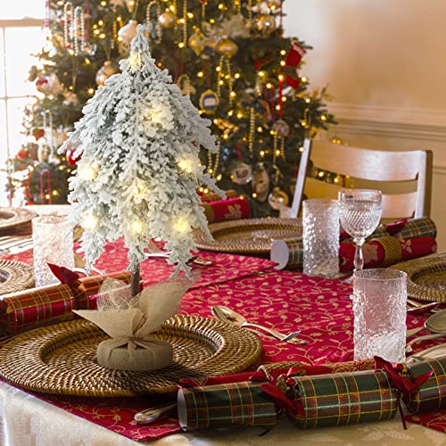 SY Super Bang Pequeño árbol de Navidad flocado, pequeño árbol de Navidad artificial blanco decoración para el hogar, fiesta, cumpleaños, agradecimiento, decoración de Navidad Cover