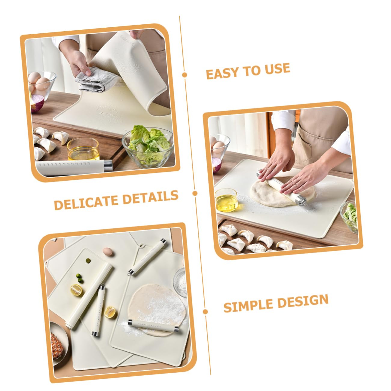 Tappetino da Pasticceria in Silicone Beige Antiscivolo