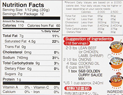 S B Golden Curry Sauce Mix Extra Hot 8 4 Ounce Amazon De Lebensmittel Getranke