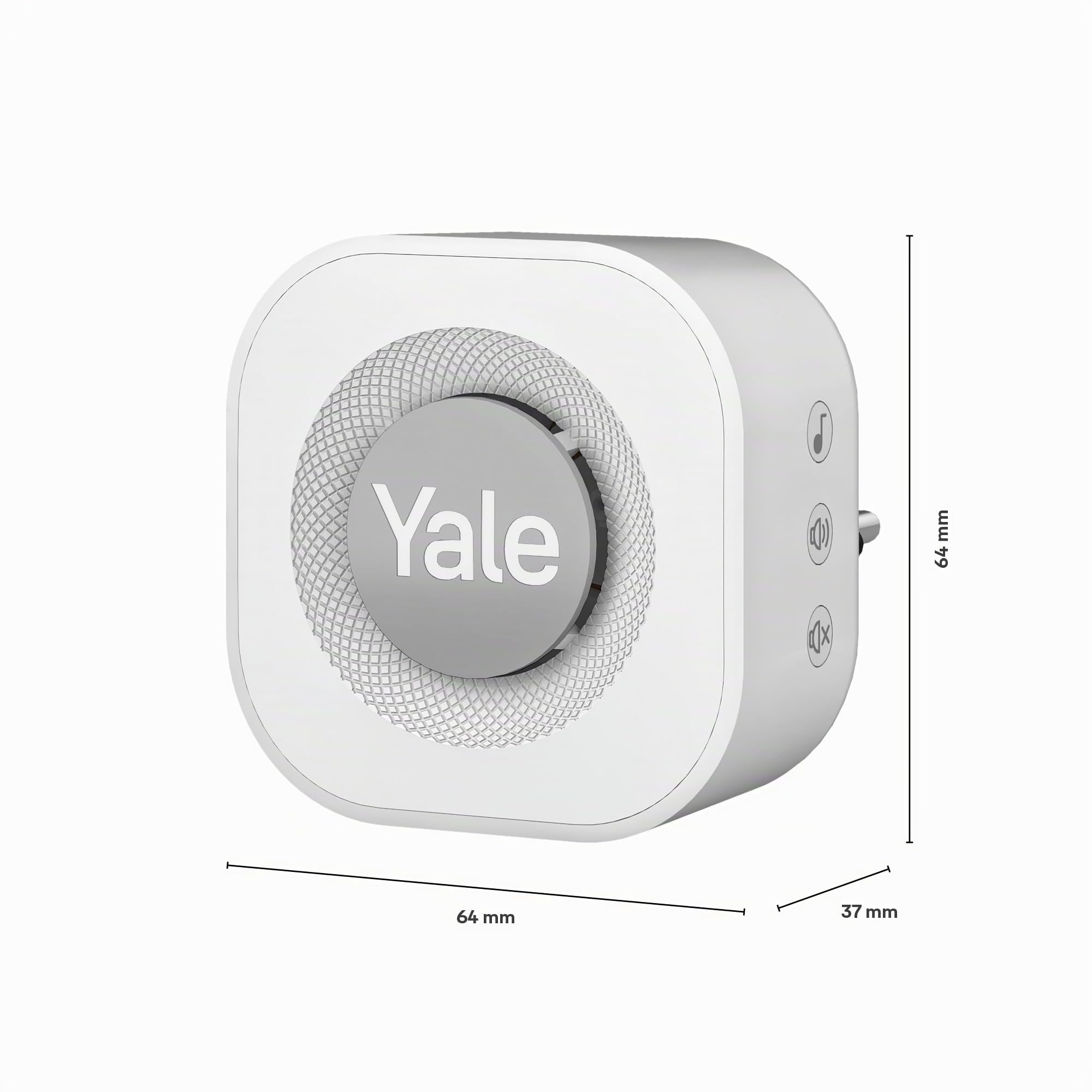 Yale Chime per campanello smart SV-VDBCH-1A-W per interni, Suonerie selezionabili, Installazione plug-in, Presa alimentazione UE e Regno Unito, Accessorio compatibile con Campanello Smart