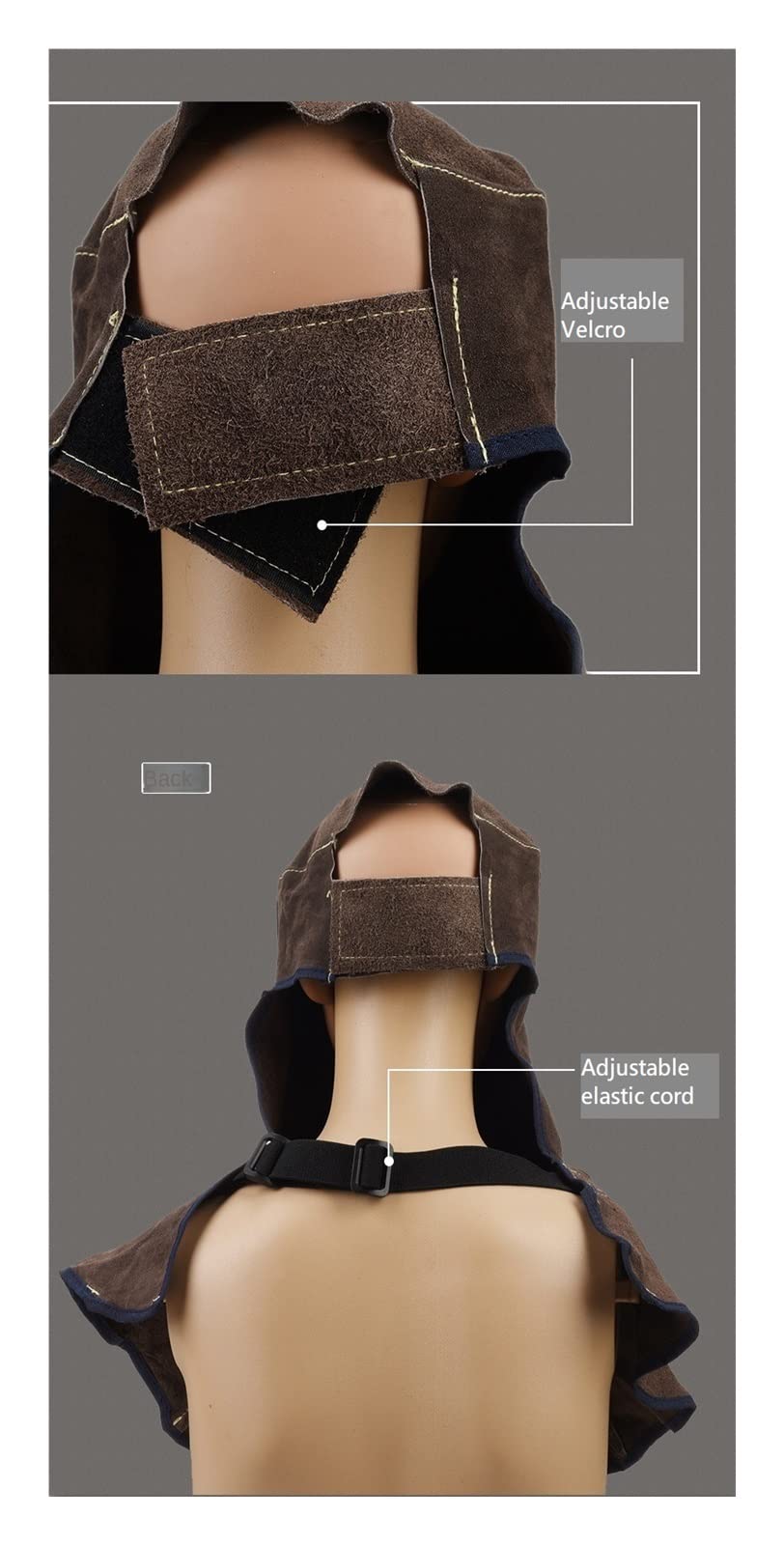 Máscara de casco soldadura cuero lente solar cubierta transpirable mascarilla protección seguridad for soldador(CKB-3001-YJP)