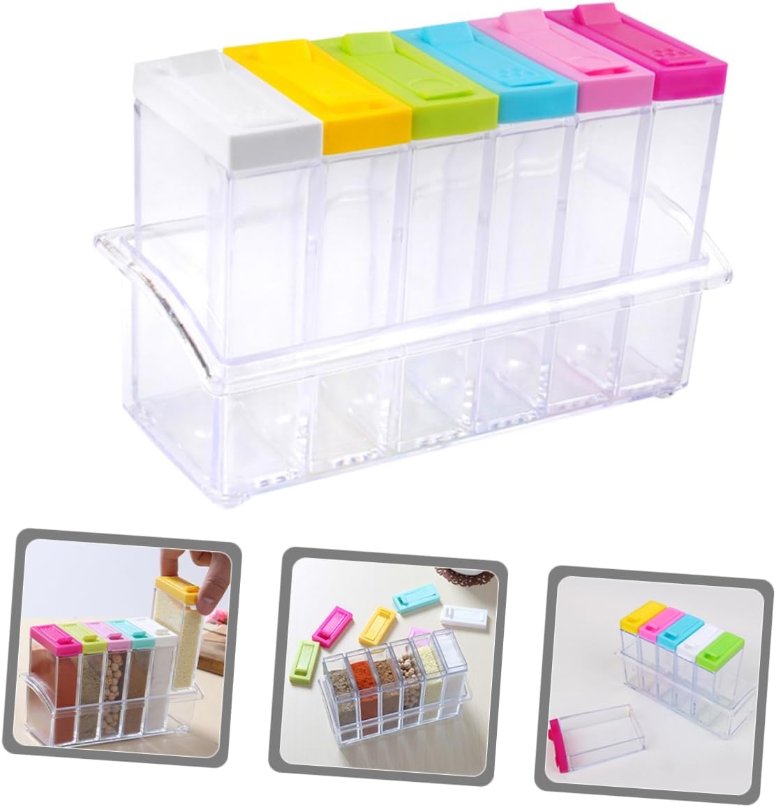 Multi-function Seasoning Jars Non-slip Base for Easy Pouring and Storage