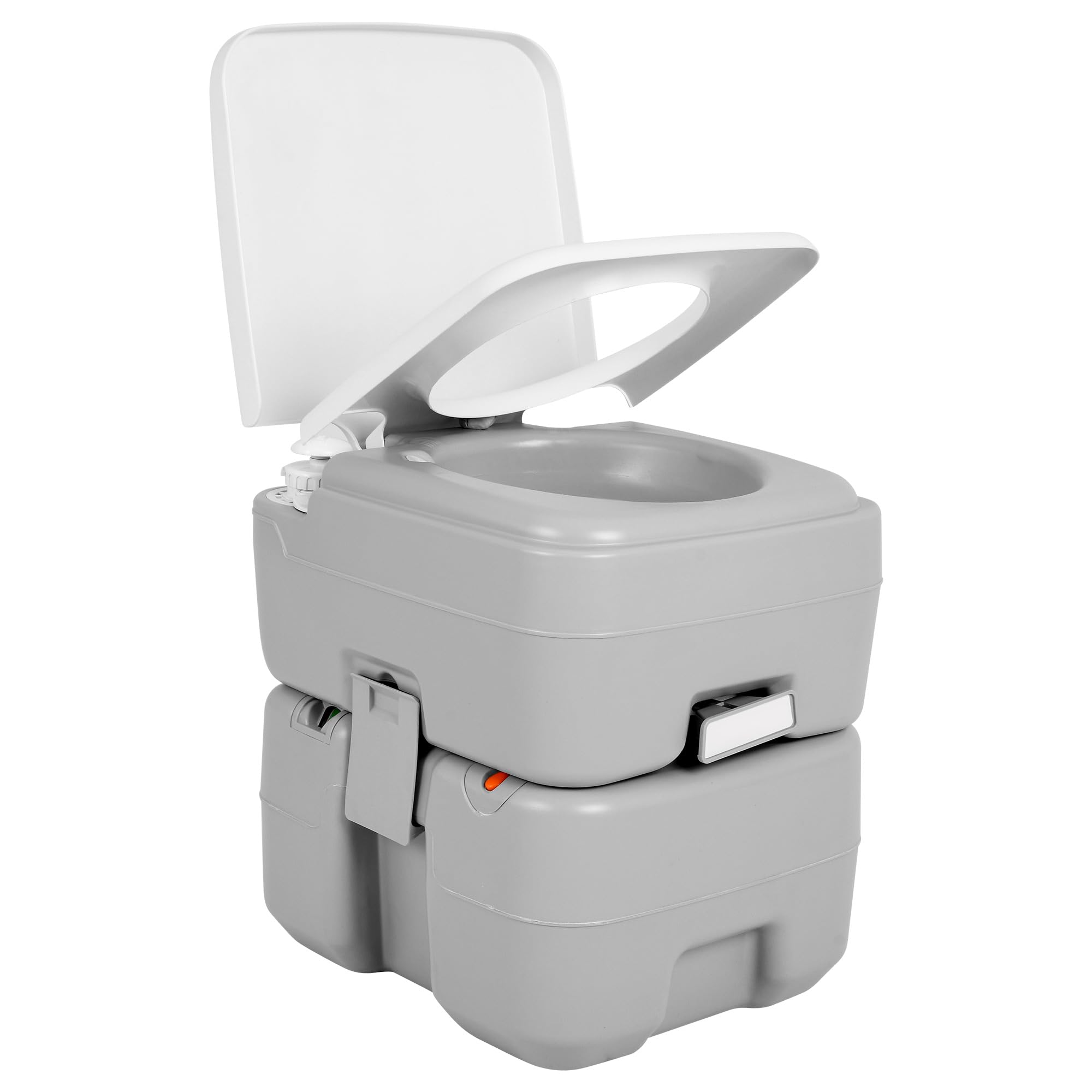 YITAMOTOR Portable Toilet for Camping, Porta Potty Toilet with 5.3 Gal Waste Tank &amp; 2.6 Gal Flush Tank, Bag, Sprayer, T-type Outlet, Level indicator, Anti-Leak Odor-Sealing Slide Valve for RV Outdoors