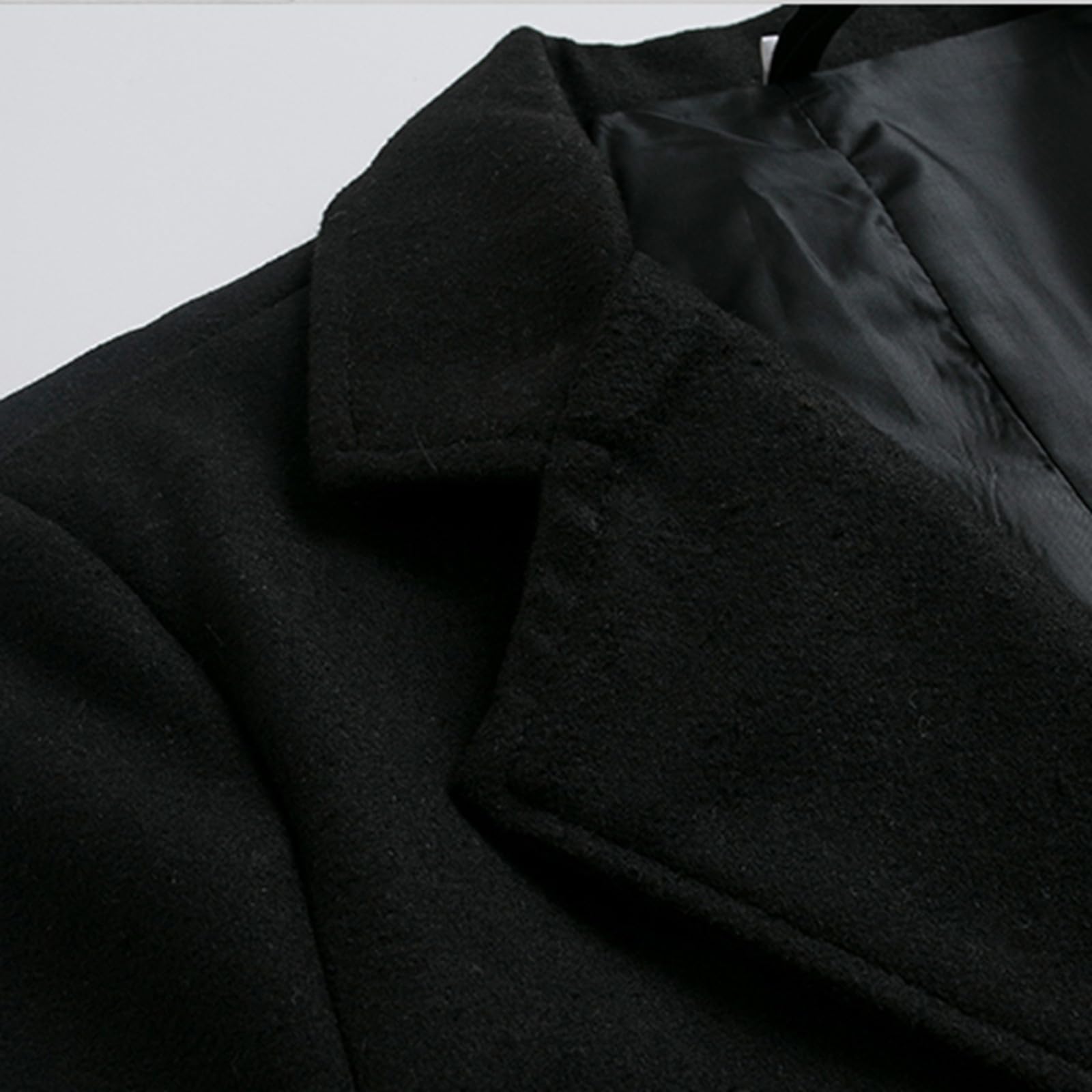 Abrigo de invierno para hombre Lapel Collar Negocios Slim Fit Cálido Casual Largo Bolsillos Abrigo de Piel Navidad Parka Abrigo de Invierno Abrigo de Hombre Abrigo de Lana Abrigo Gabardina Blend