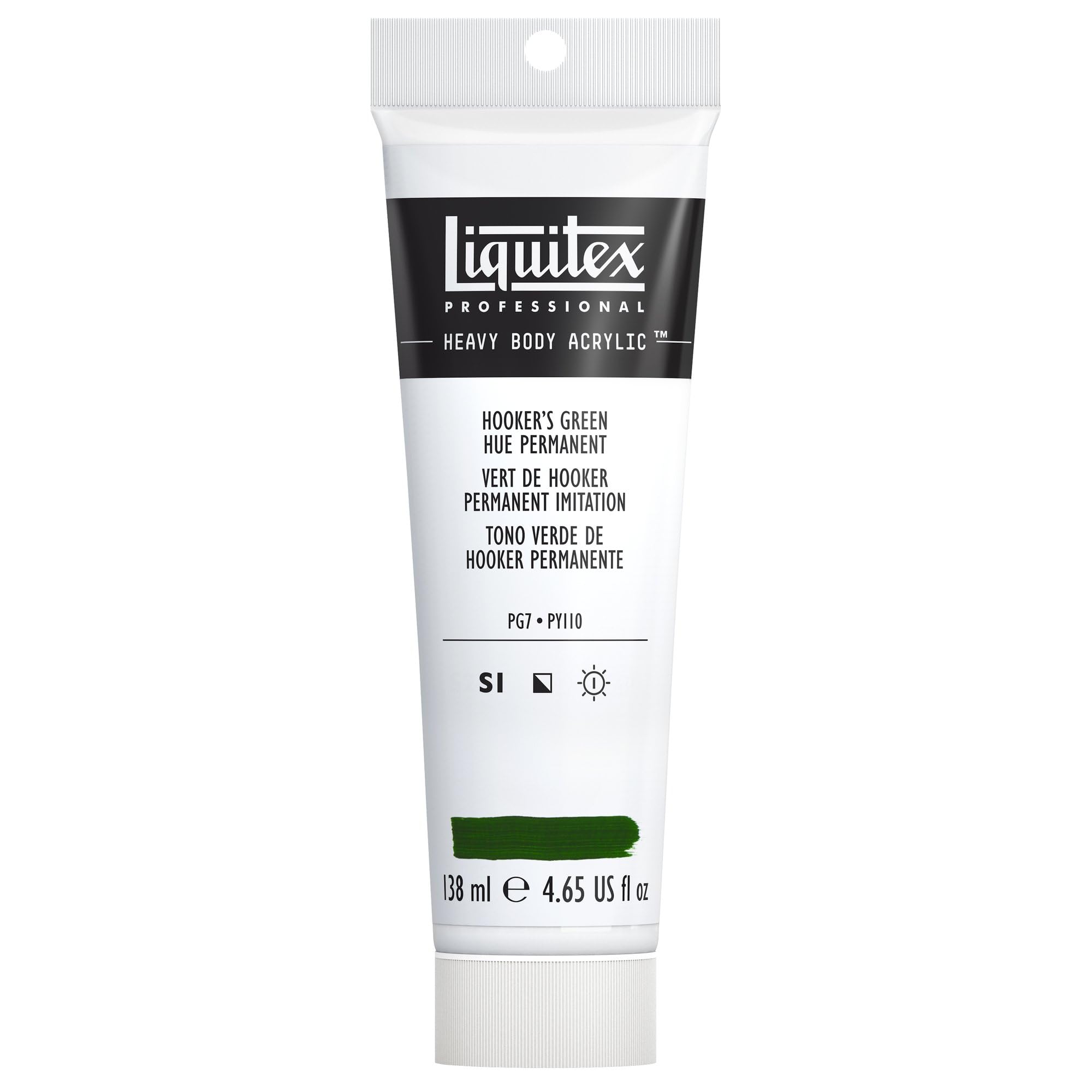 Liquitex 1047224 Professional Heavy Body Acrylfarbe in Künstlerqualität mit ausgezeichneter Lichtechtheit in buttriger Konsistenz, 138ml Tube - Hookers Grün permanent Imit.