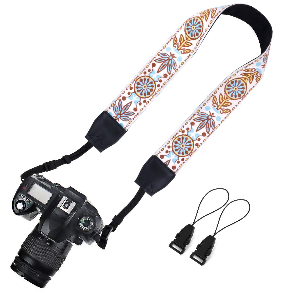 Elvam Universal Men and Women Floral Jacquard Weave Camera Strap Belt Compatible with All DSLR Camera, SLR Camera, Instant Camera and Digital Camera -