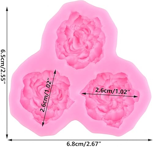 Miniatura 2 de Molde de silicona de flor de peonía para decoración de tartas, decoración de cupcakes, pasta de goma de caramelo de chocolate, arcilla polimérica