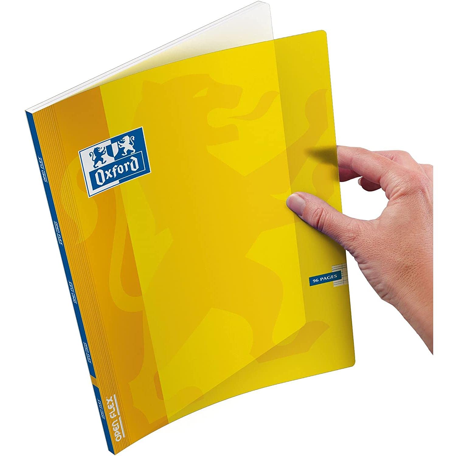 OXFORD Lot de 5 Cahiers OPENFLEX agrafé 24 x 32 cm 96 pages grands carreaux 90g jaune