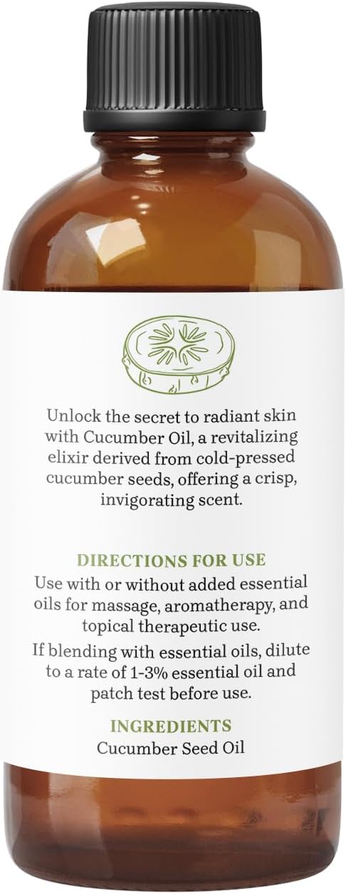 Cucumber Seed Oil Premium Grade Carrier Oil | for Aromatherapy, Soaps, Lotions, & Candles | Vegan & Cruelty Free (4 Fl. Oz.) - Image 2