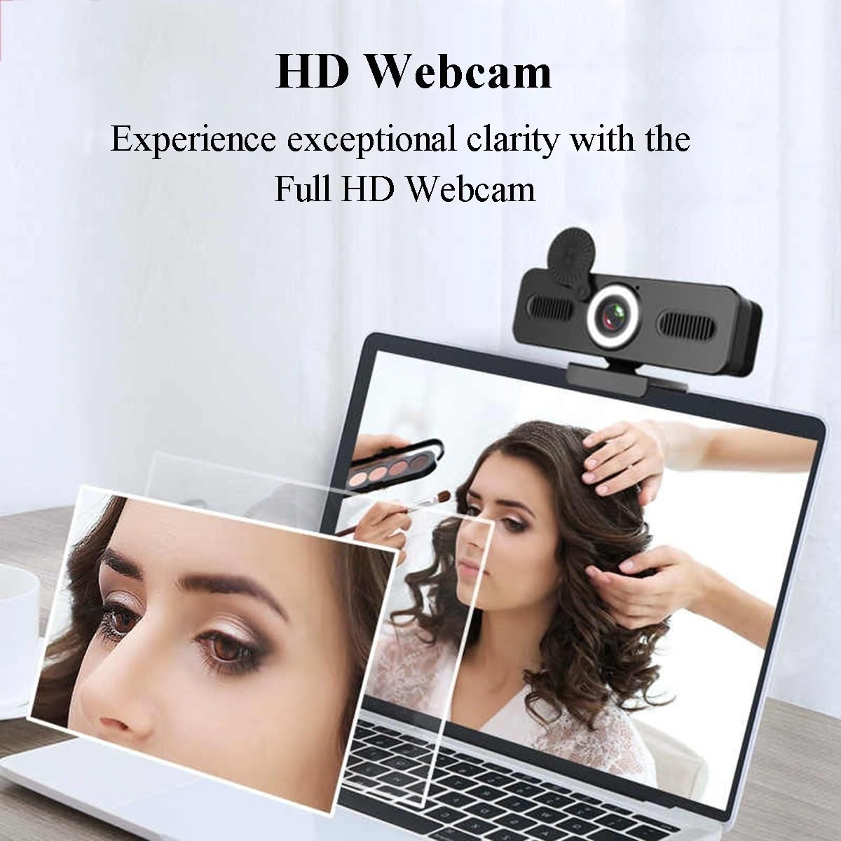 GIZNXBA Webcam para PC con Micrófono con Cancelación De Ruido, Webcam para Videoconferencias, Clases Online Y Retransmisiones En Directo, Ideal para Teletrabajadores, Estudiantes Y Gamers(4k)