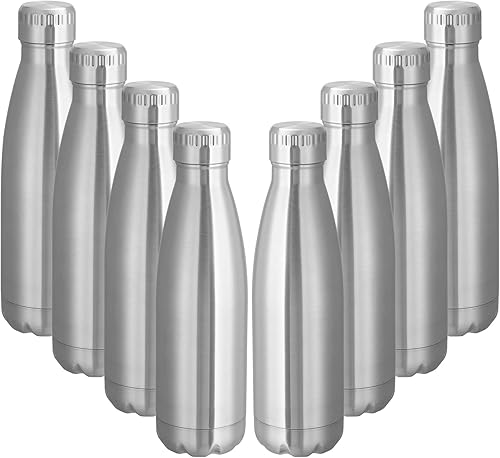 VEGOND Botellas de agua de acero inoxidable de 17 onzas a granel, botella de agua deportiva de metal reutilizable que mantiene la bebida caliente y