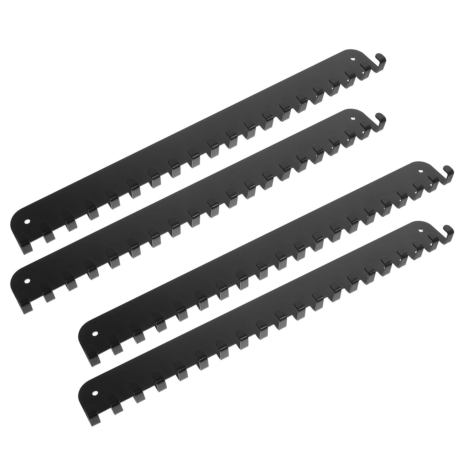 TOYANDONA Gancho de Metal Negro y Fácil Instalación 4 Piezas con 20 Ganchos, Diseño Ahorrador de Espacio para Cocina y Dormitorio