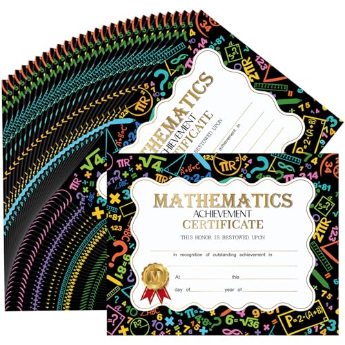 Certificats de réussite mathématiques Tenare, vœux de diplôme et cadeaux de fête