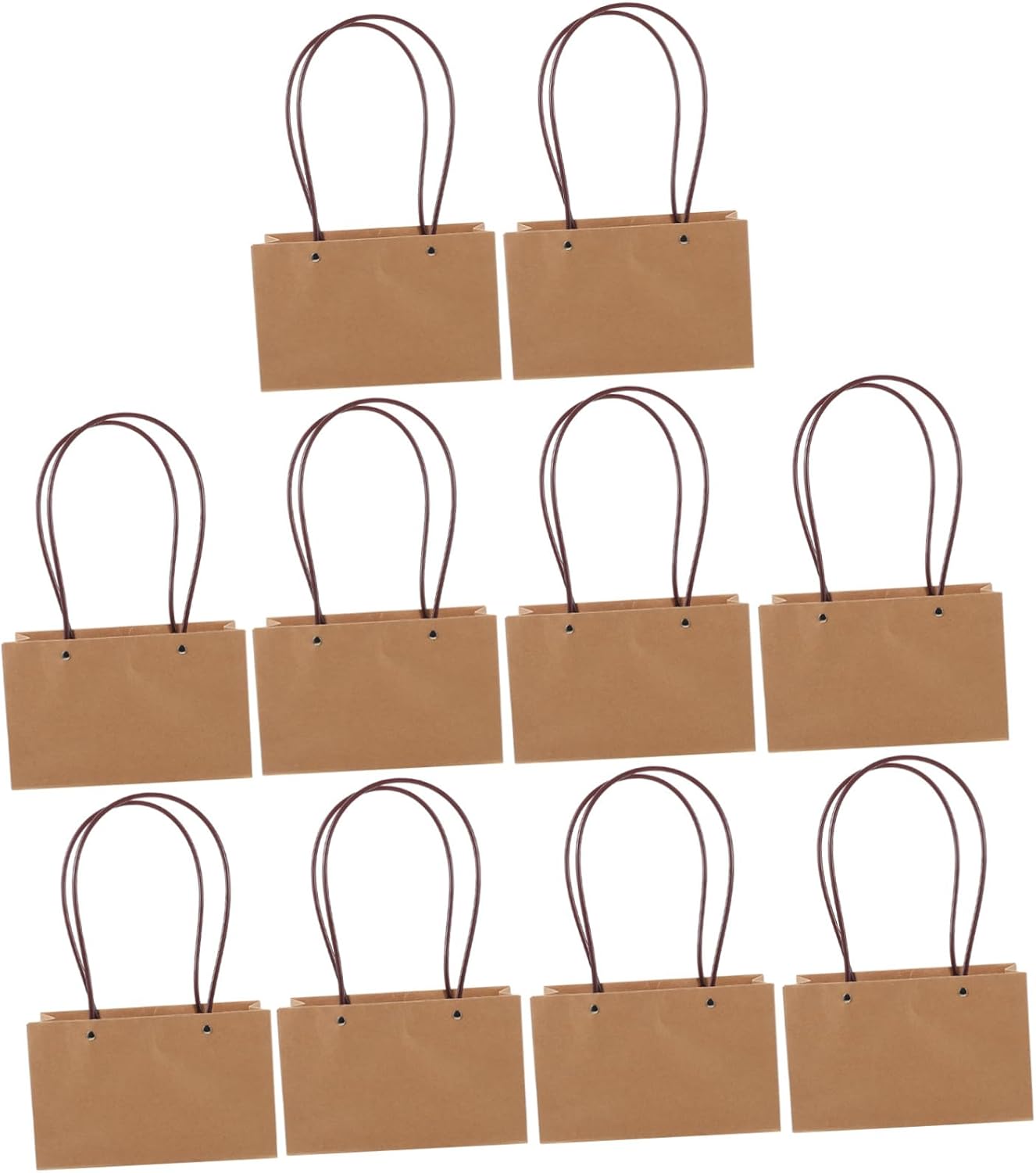 ARTSEWPLY 10pcs Kraft Paper Bags for Flowers and Treats Thickened Decorative Wrapping Bags Handles for Parties Holidays and Special Occasions