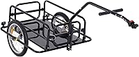 Aosom Heavy-Duty Bike Cargo Trailer - Foldable Bicycle Wagon Cart, 88 lbs Capacity, 16" Wheels, Universal Hitch, Black