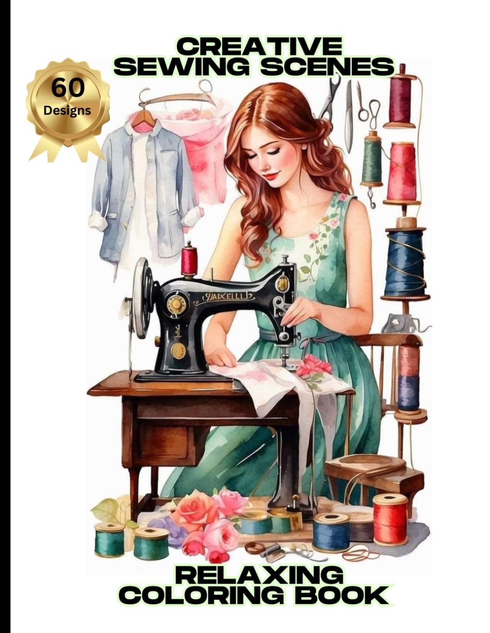 Creative Sewing scenes: Relaxing coloring book